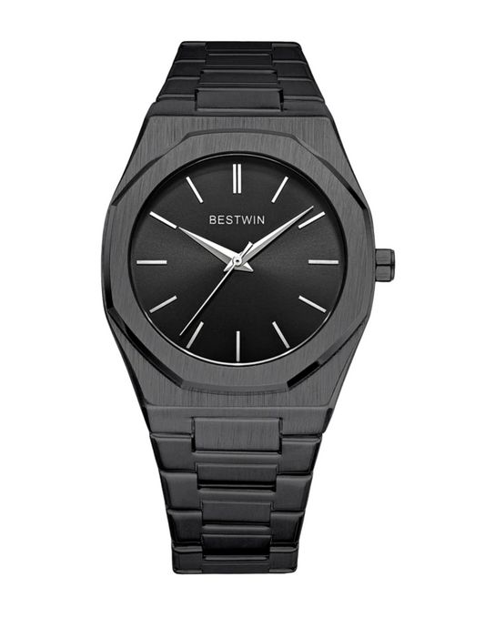 Black Steel Minimalist Watch