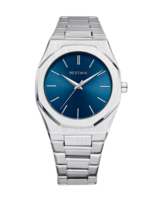 Silver Blue Classic Watch