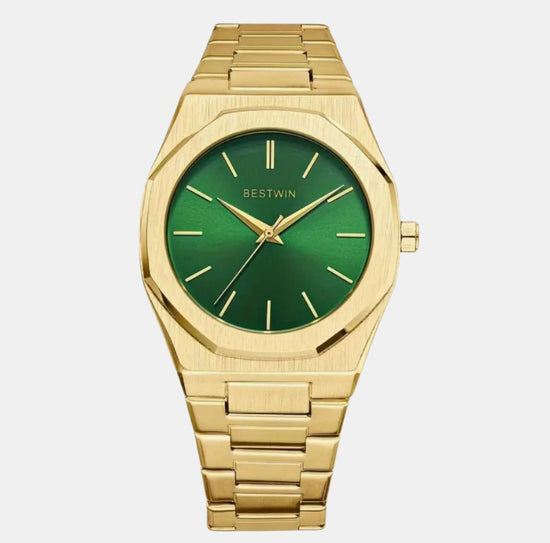 Gold Green Classic Watch