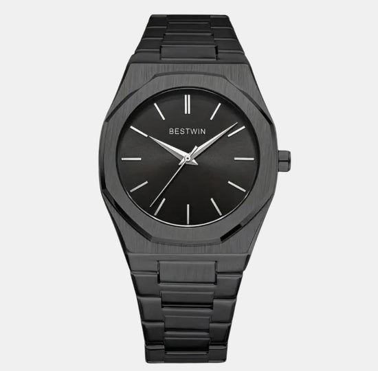 Black Steel Minimalist Watch