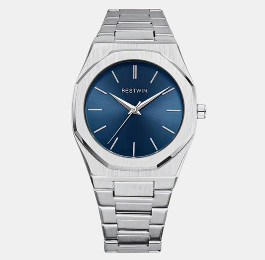 Silver Blue Classic Watch