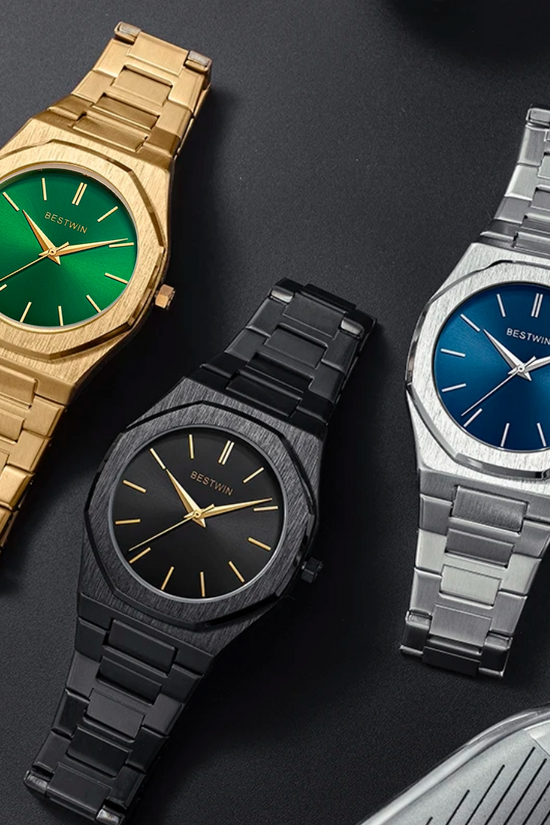 Gold Green Classic Watch