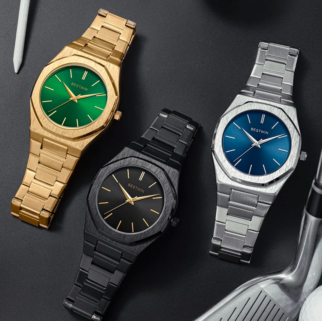 Gold Green Classic Watch