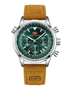 Leather Silver Green