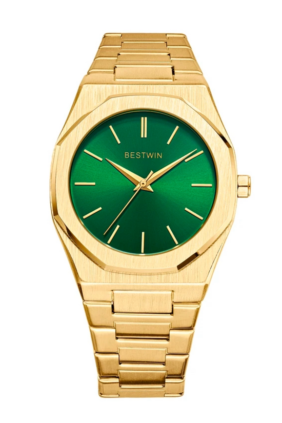 Gold Green Classic Watch