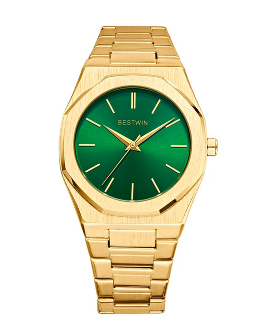 Gold Green Classic Watch
