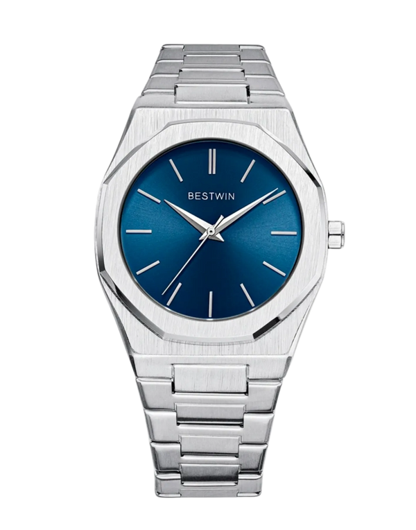 Silver Blue Classic Watch